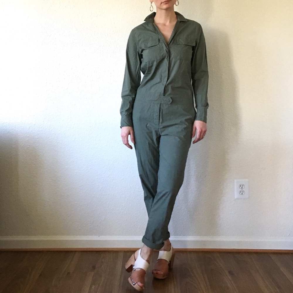 Equipment Sage Green XS Cotton Blaise Jumpsuit